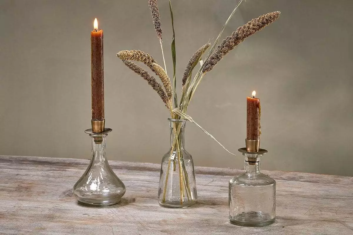 Nkuku Sirsa Glass Candlestick - Clear Home Accessories 3 Nkuku Sirsa Glass Candlestick - Clear Home Accessories