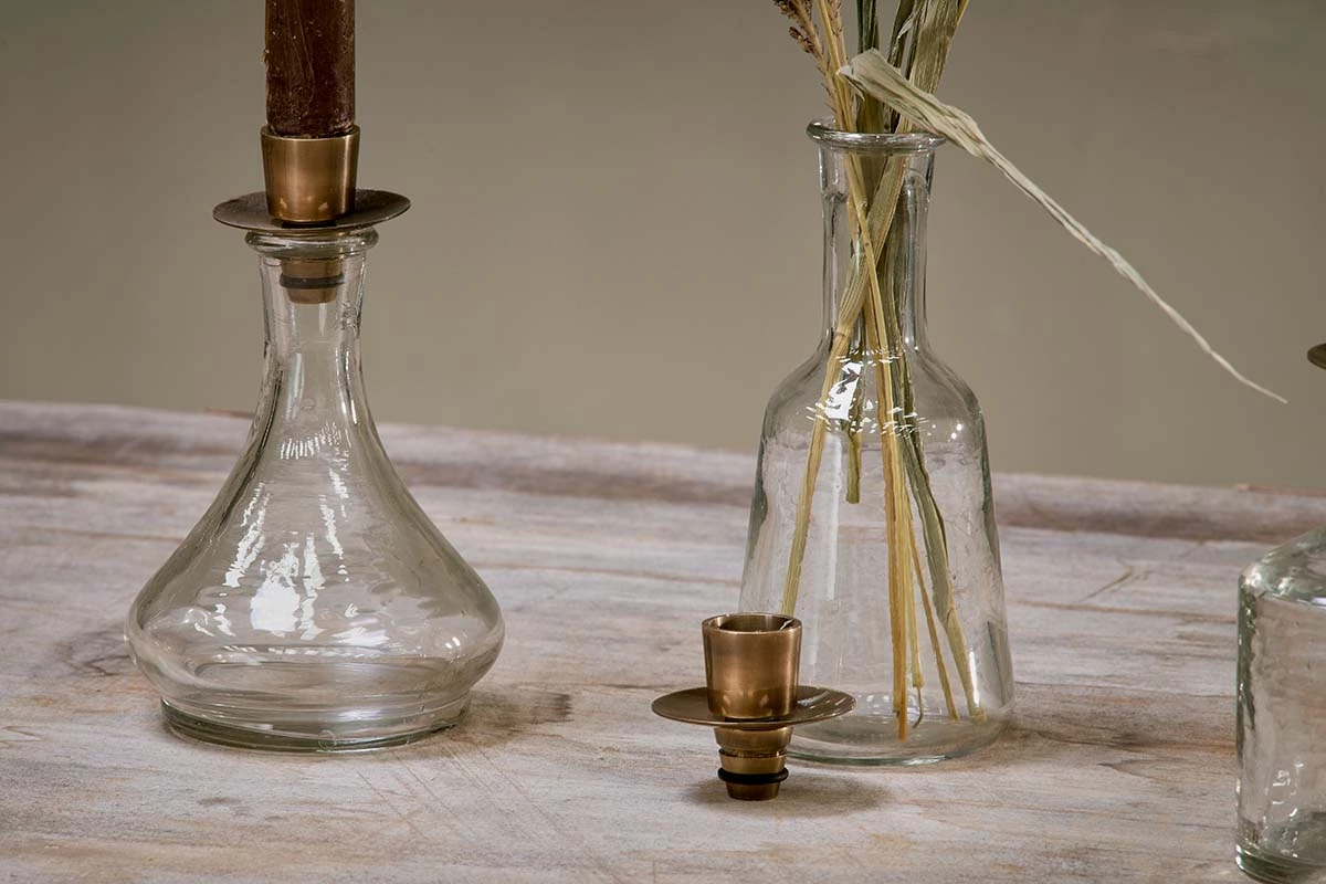 Nkuku Sirsa Glass Candlestick - Clear Home Accessories 6 Nkuku Sirsa Glass Candlestick - Clear Home Accessories