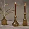 Nkuku Sirsa Glass Candlestick - Sepia Home Accessories