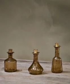 Nkuku Sirsa Glass Candlestick - Sepia Home Accessories