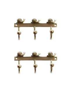 Nkuku Snail Brass Hooks (Set Of 2) Decorative Hooks
