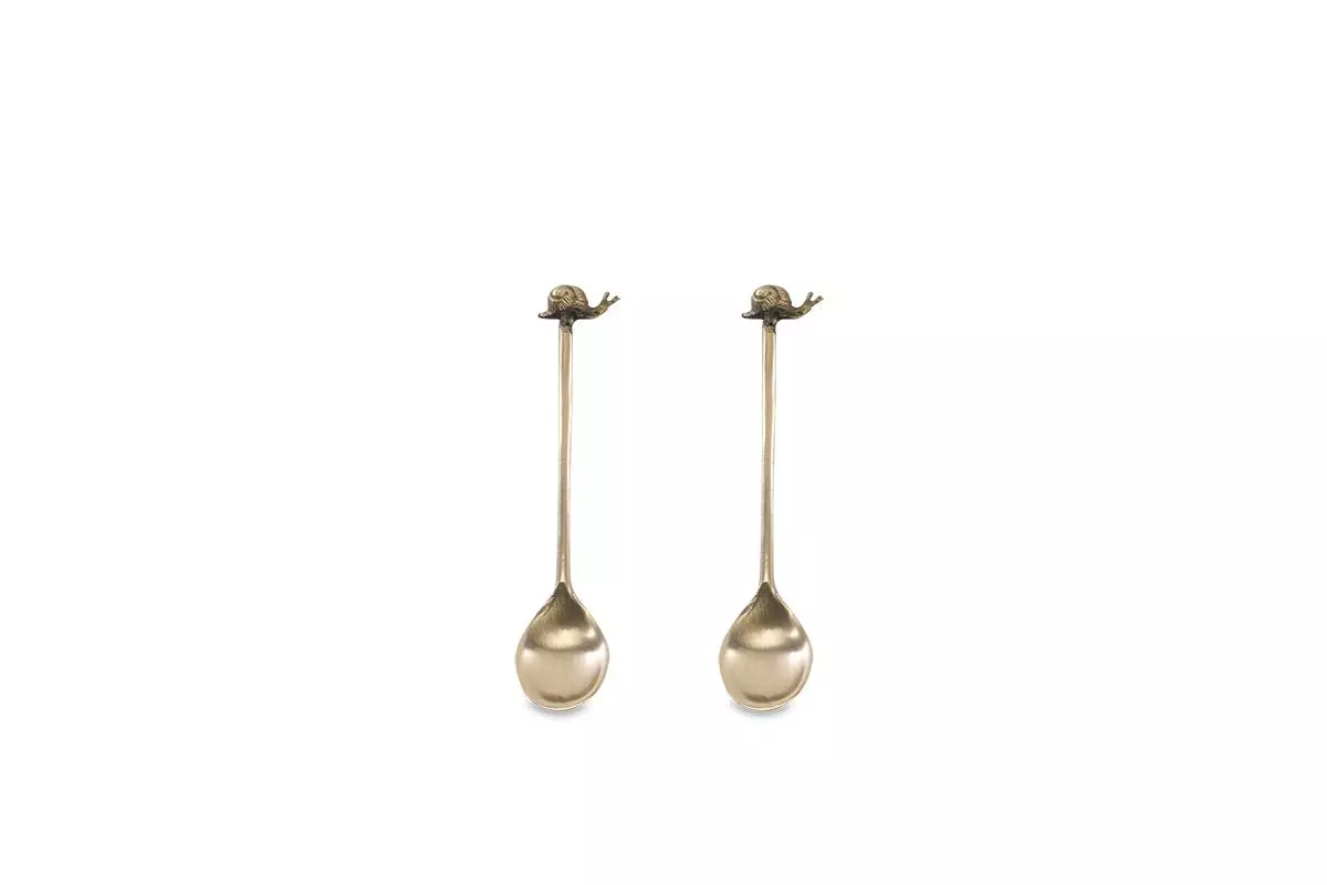 Nkuku Snail Spoon Gift Set - Antique Brass (Set Of 2) 7 Nkuku Snail Spoon Gift Set - Antique Brass (Set Of 2)