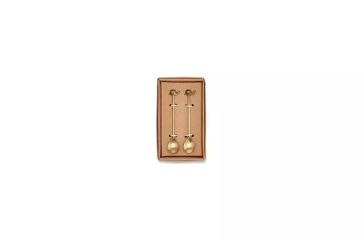 Nkuku Snail Spoon Gift Set - Antique Brass (Set Of 2) 8 Nkuku Snail Spoon Gift Set - Antique Brass (Set Of 2)