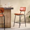 Nkuku New Arrivals Sotta Leather Bar Chair 1 Nkuku New Arrivals Sotta Leather Bar Chair