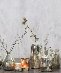 Nkuku Tabia Rustic Silver Tealight Home Accessories