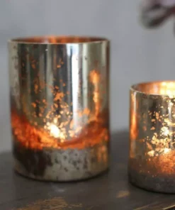 Nkuku Tabia Rustic Silver Tealight Home Accessories
