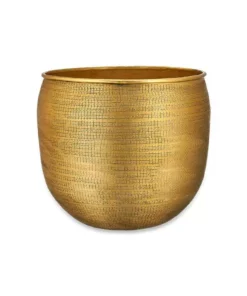 Nkuku Home Accessories Tembesi Etched Planter - Antique Brass
