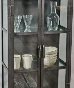 Nkuku Tiko Iron & Glass Small Cabinet Living Room