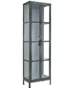 Nkuku Tiko Iron & Glass Tall Cabinet Living Room