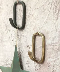 Nkuku Home Accessories Tima Square Hook - Antique Brass (Set Of 2)