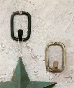 Nkuku Home Accessories Tima Square Hook - Antique Brass (Set Of 2)