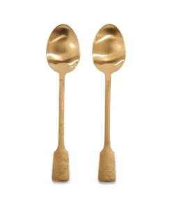 Nkuku Veeta Serving Spoon Set- Brushed Gold (Set Of 2) Tableware