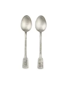 Nkuku Veeta Serving Spoon Set - Brushed Silver (Set Of 2)