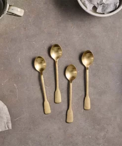 Nkuku Veeta Teaspoon Set - Brushed Gold (Set Of 4) Tableware