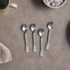 Nkuku Tableware Veeta Teaspoon Set - Brushed Silver (Set Of 4)