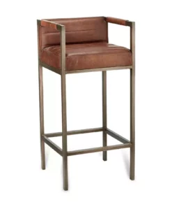 Nkuku Wamma Leather Bar Chair