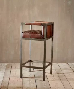 Nkuku Wamma Leather Bar Chair