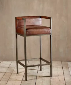 Nkuku Wamma Leather Bar Chair