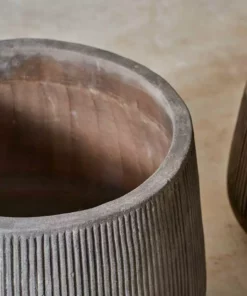 Nkuku Wampu Wide Planter - Distressed Brown / Black Planters & Vases 18 Nkuku Wampu Wide Planter - Distressed Brown / Black Planters & Vases