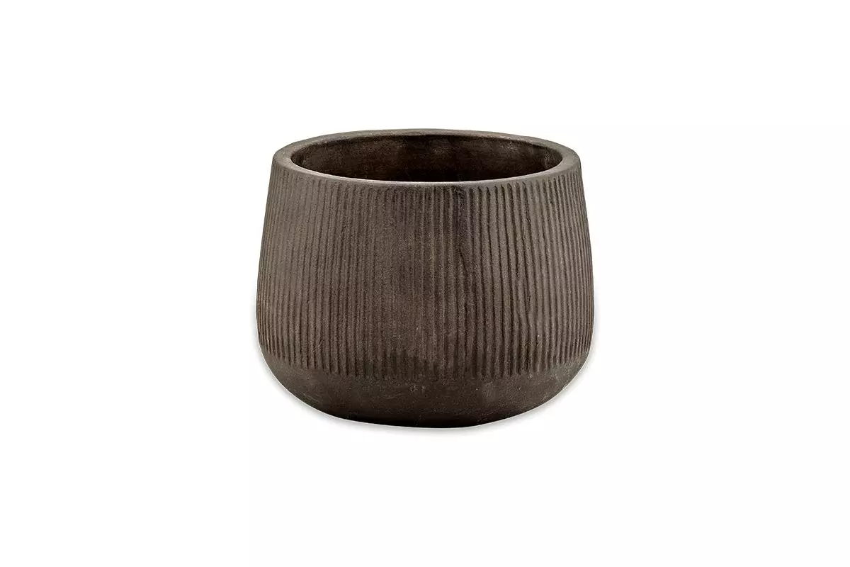 Nkuku Wampu Wide Planter - Distressed Brown / Black Planters & Vases 12 Nkuku Wampu Wide Planter - Distressed Brown / Black Planters & Vases