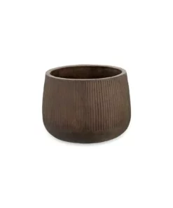 Nkuku Wampu Wide Planter - Distressed Brown / Black Planters & Vases 20 Nkuku Wampu Wide Planter - Distressed Brown / Black Planters & Vases