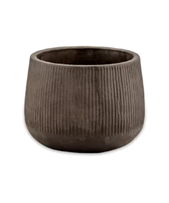 Nkuku Large Wampu Wide Planter - Distressed Brown / Black Planters & Vases