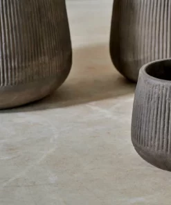 Nkuku Large Wampu Wide Planter - Distressed Brown / Black Planters & Vases