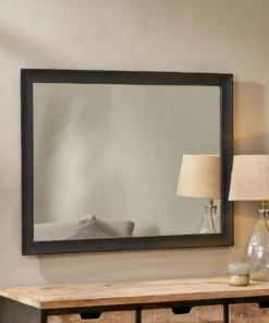 Nkuku Yadur Rectangular Mirror - Black - Large