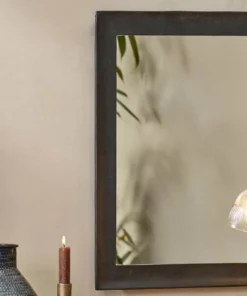 Nkuku Yadur Rectangular Mirror - Black - Small Home Accessories