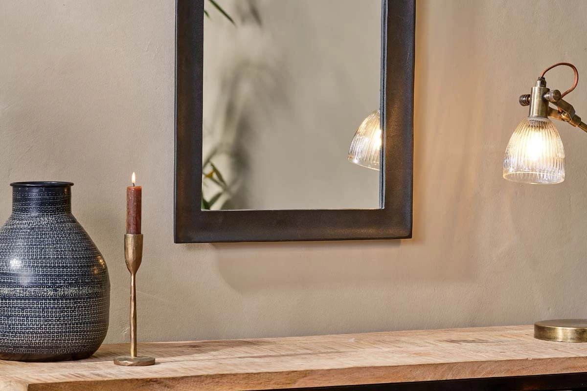 Nkuku Yadur Rectangular Mirror - Black - Small Home Accessories 5 Nkuku Yadur Rectangular Mirror - Black - Small Home Accessories