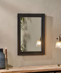 Nkuku Yadur Rectangular Mirror - Black - Small Home Accessories