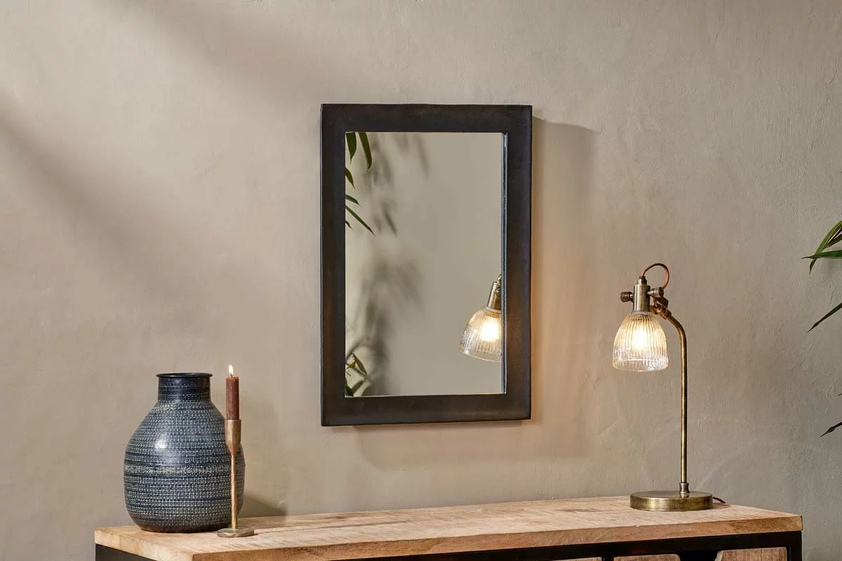 Nkuku Yadur Rectangular Mirror - Black - Small Home Accessories 3 Nkuku Yadur Rectangular Mirror - Black - Small Home Accessories