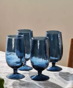 Nkuku New Arrivals Yala Glass - Indigo (Set Of 4)