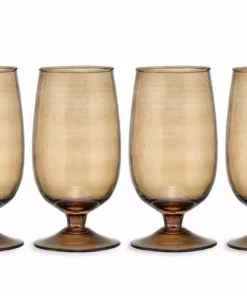 Nkuku Yala Glass - Smoke Brown (Set Of 4)