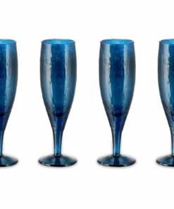 Nkuku Yala Hammered Champagne Glass - Indigo (Set Of 4) Tableware 10 Nkuku Yala Hammered Champagne Glass - Indigo (Set Of 4) Tableware
