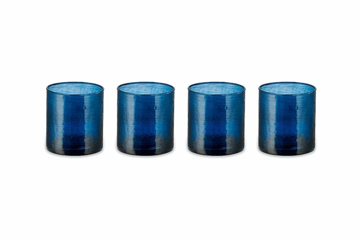 Nkuku Yala Hammered Tumbler - Indigo (Set Of 4) 6 Nkuku Yala Hammered Tumbler - Indigo (Set Of 4)