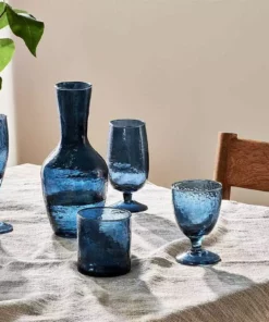 Nkuku Yala Hammered Tumbler - Indigo (Set Of 4) 8 Nkuku Yala Hammered Tumbler - Indigo (Set Of 4)