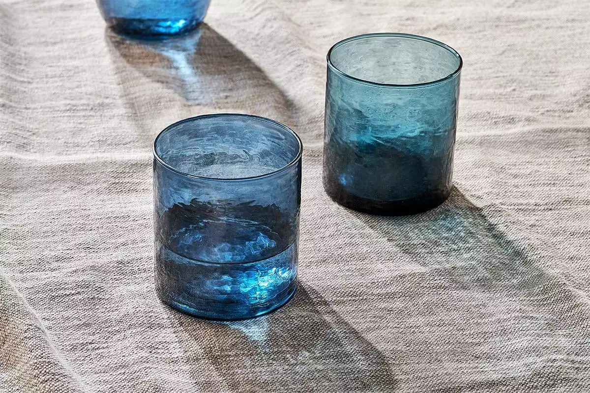Nkuku Yala Hammered Tumbler - Indigo (Set Of 4) 4 Nkuku Yala Hammered Tumbler - Indigo (Set Of 4)