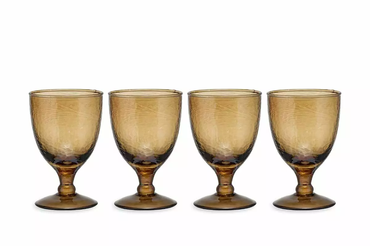 Nkuku Yala Wine Glass - Smoke Brown (Set Of 4) 4 Nkuku Yala Wine Glass - Smoke Brown (Set Of 4)