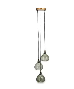 Nkuku Ziva Glass Cluster Pendant - Green Smoke Hallway & Bootroom